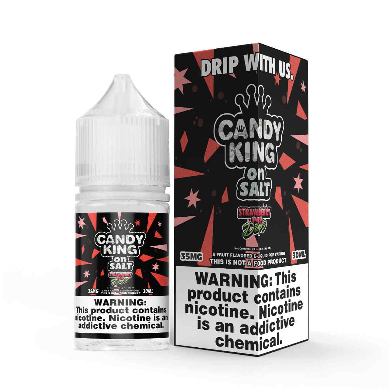 Candy King on Salt Strawberry Pop Drops 30ml E Juice