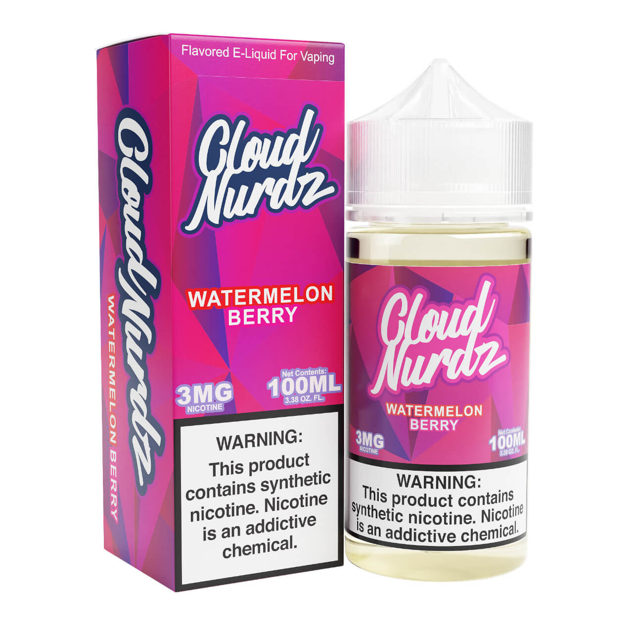Cloud Nurdz Watermelon Berry Synthetic Nicotine 100ml E-Juice